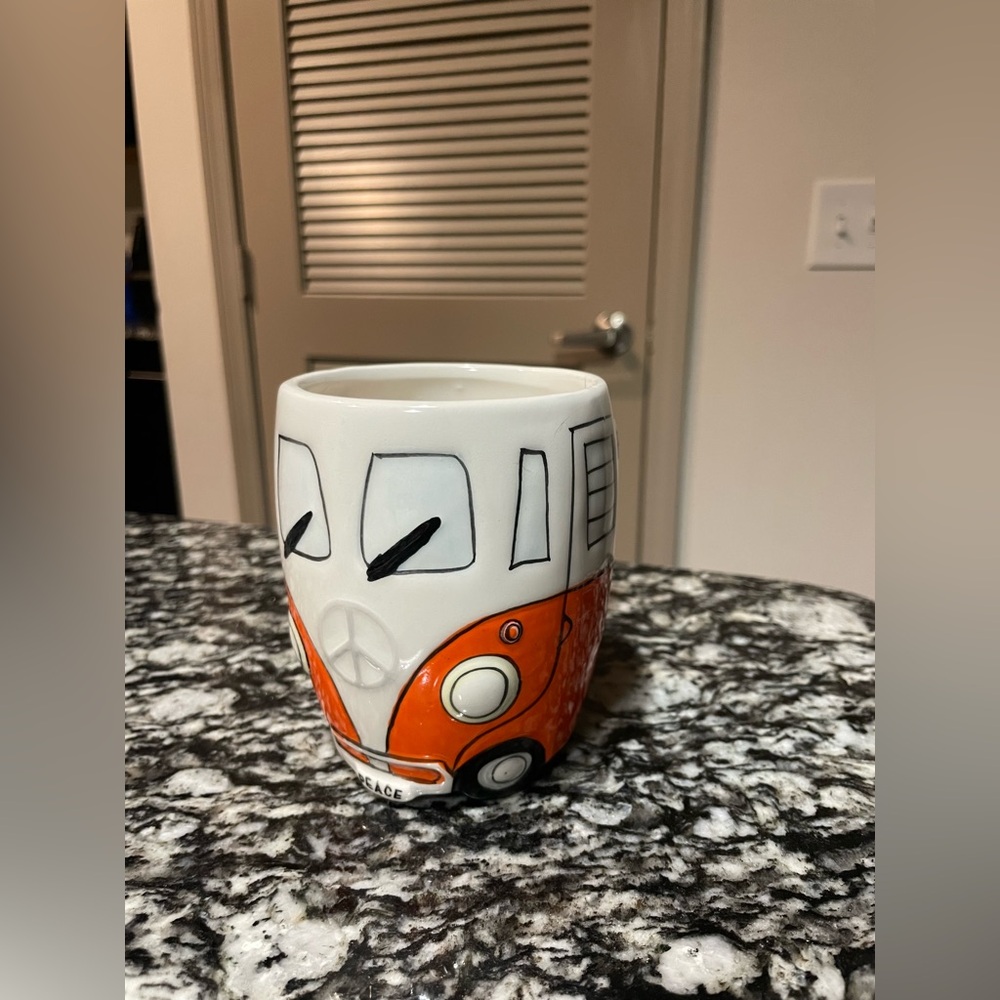 Orange and White Camper Van Mug